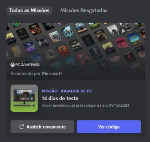 Game Pass Grtis: 14 Dias De Pc Game Pass No Discord